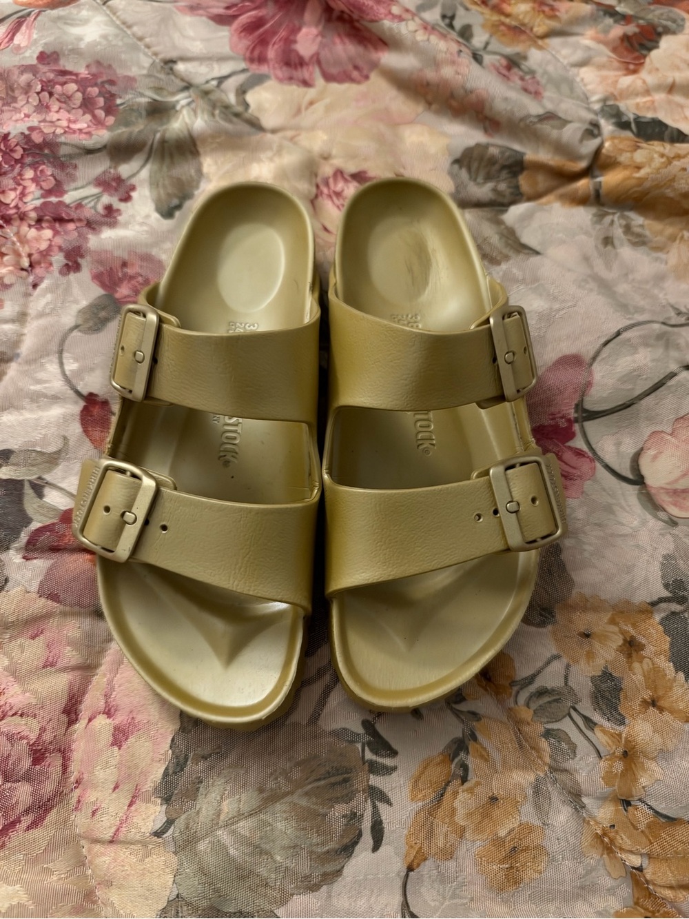 Birkenstock Two-Buckle Slide Sandals - Olive Green